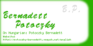 bernadett potoczky business card